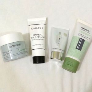 Clay face masks and micro peeling mask